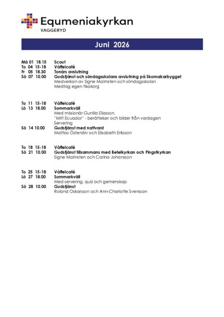 Program för juni