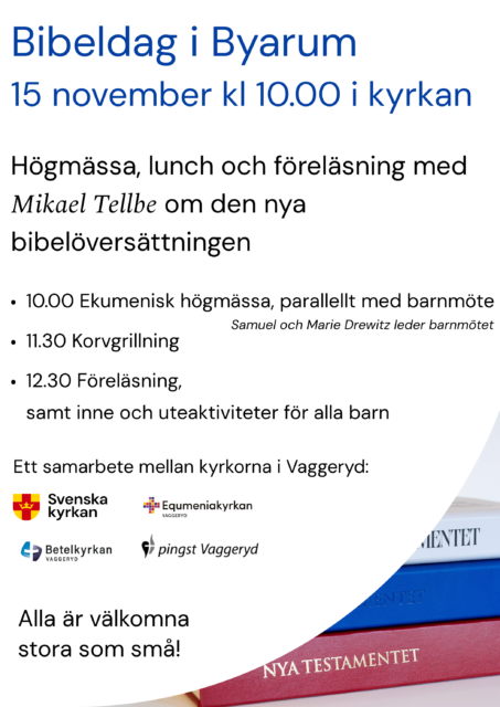 Välkomna på ekumenisk bibeldag för alla åldrar den 15 november!